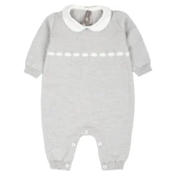 Gebreide Grijze Jurk Peter Pan Kraag