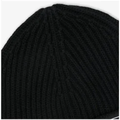 Gebreide Logo Beanie Hoed in Zwart