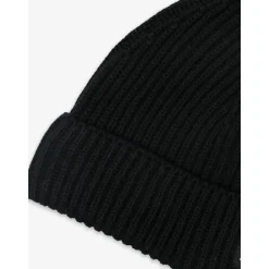 Gebreide Logo Beanie Hoed in Zwart