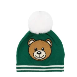 Gebreide muts met pompon en Teddy-logo