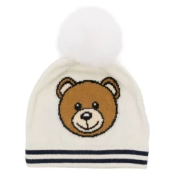 Gebreide muts met pompon en Teddy-logo