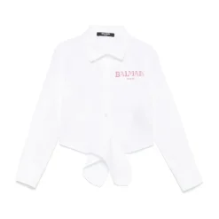 Geknoopte cropped shirt met ontwerp