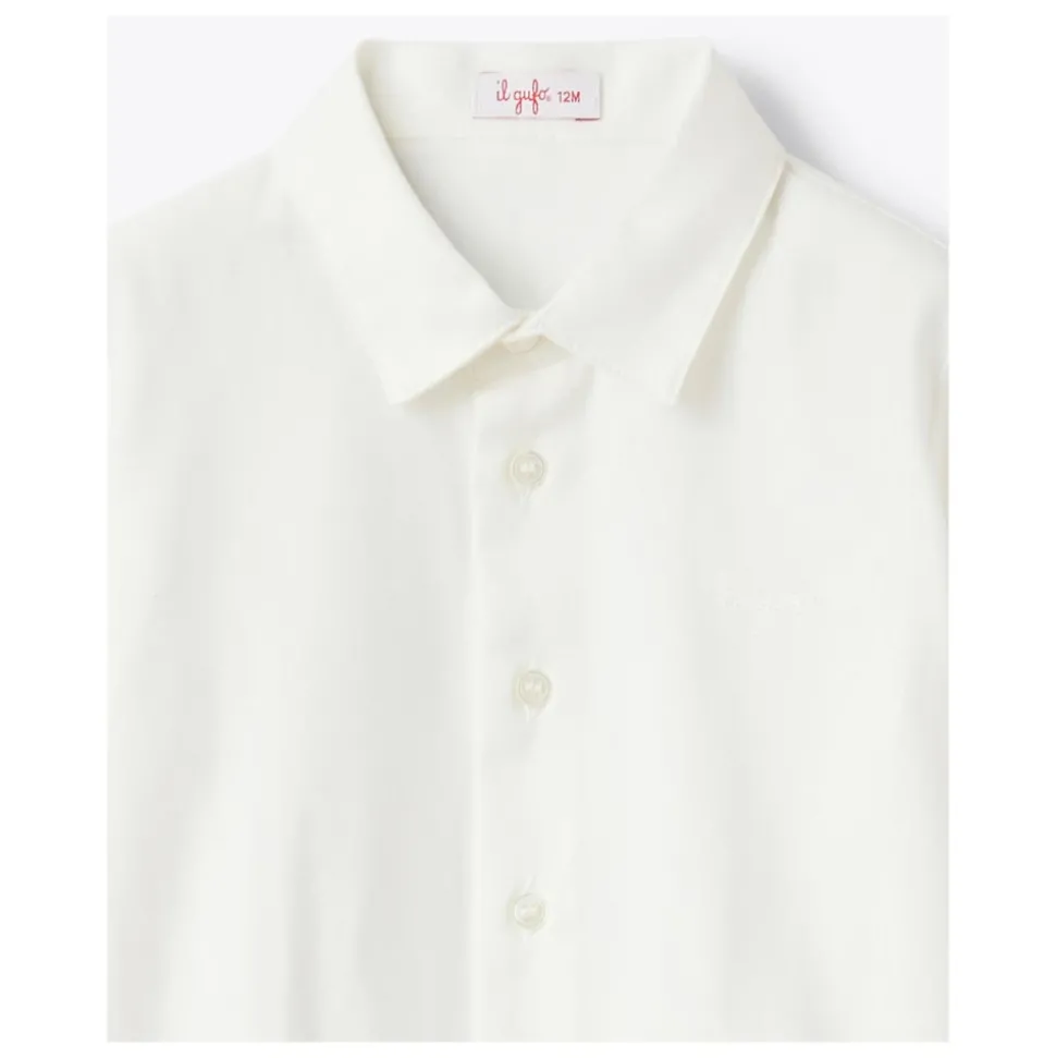 Geknoopte Voile Overhemd met Italiaanse Kraag