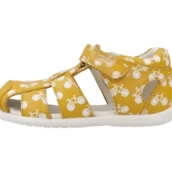 Gele Fietsprint Klittenbandsandalen