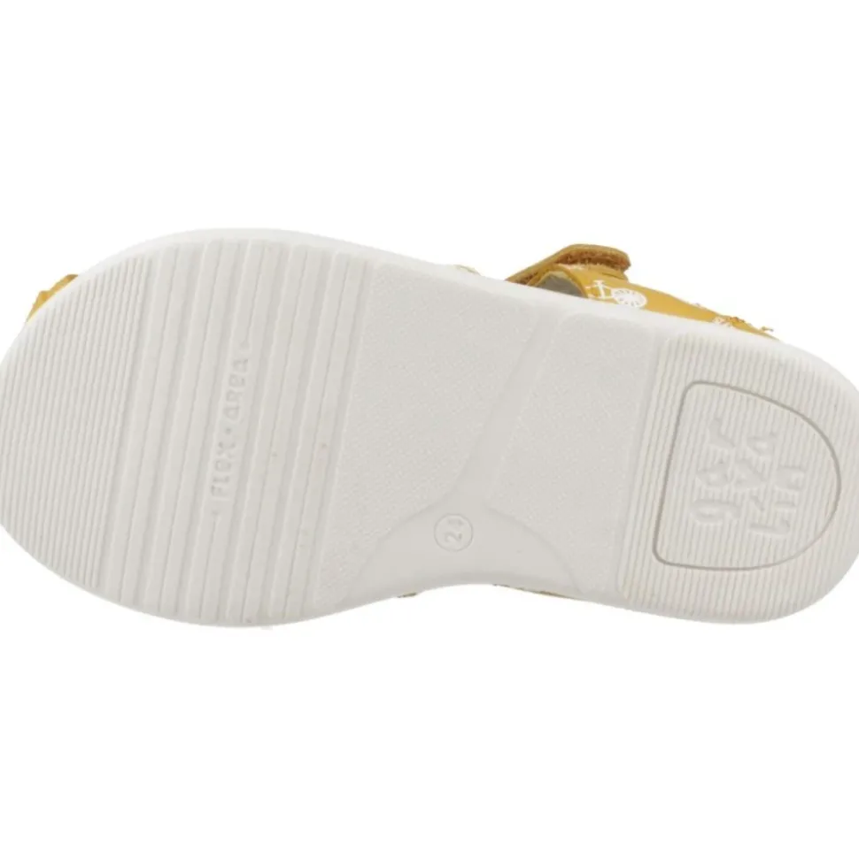 Gele Fietsprint Klittenbandsandalen