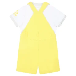 Gele Katoenen Tuinbroek en T-shirt Set