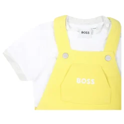 Gele Katoenen Tuinbroek en T-shirt Set