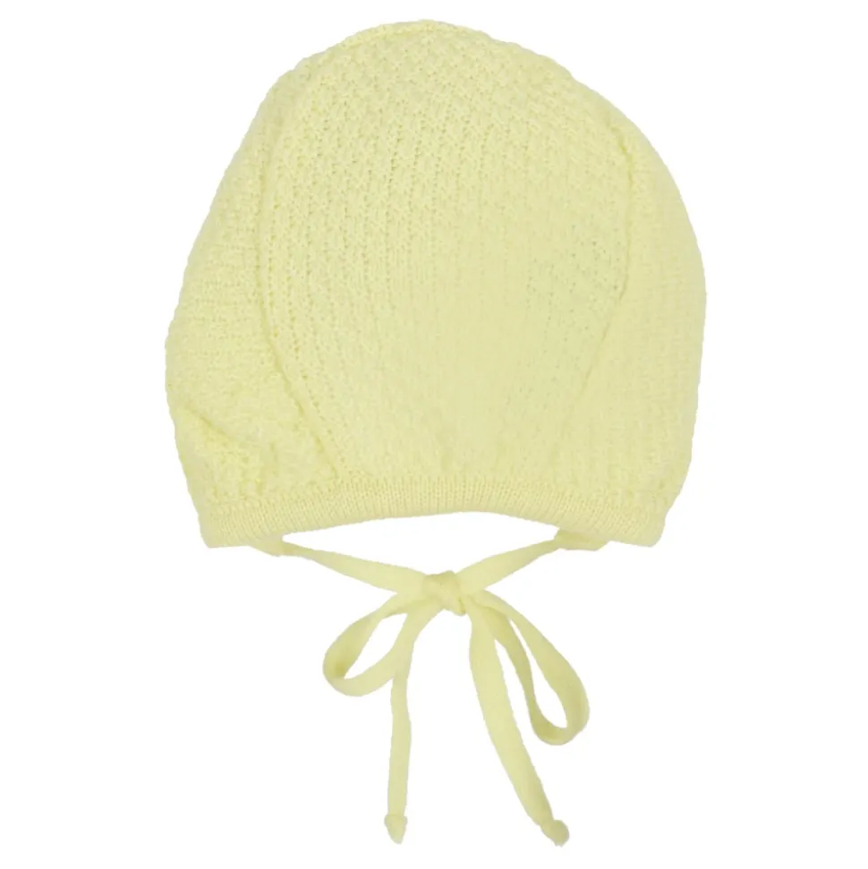 Gele Wol Newborn Gebreide Muts