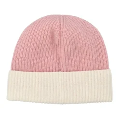 Geribbeld Roze Nylon Hoed Logo Voorzijde