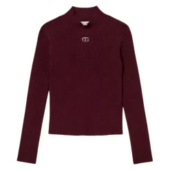 Geribbelde coltrui met ovale T