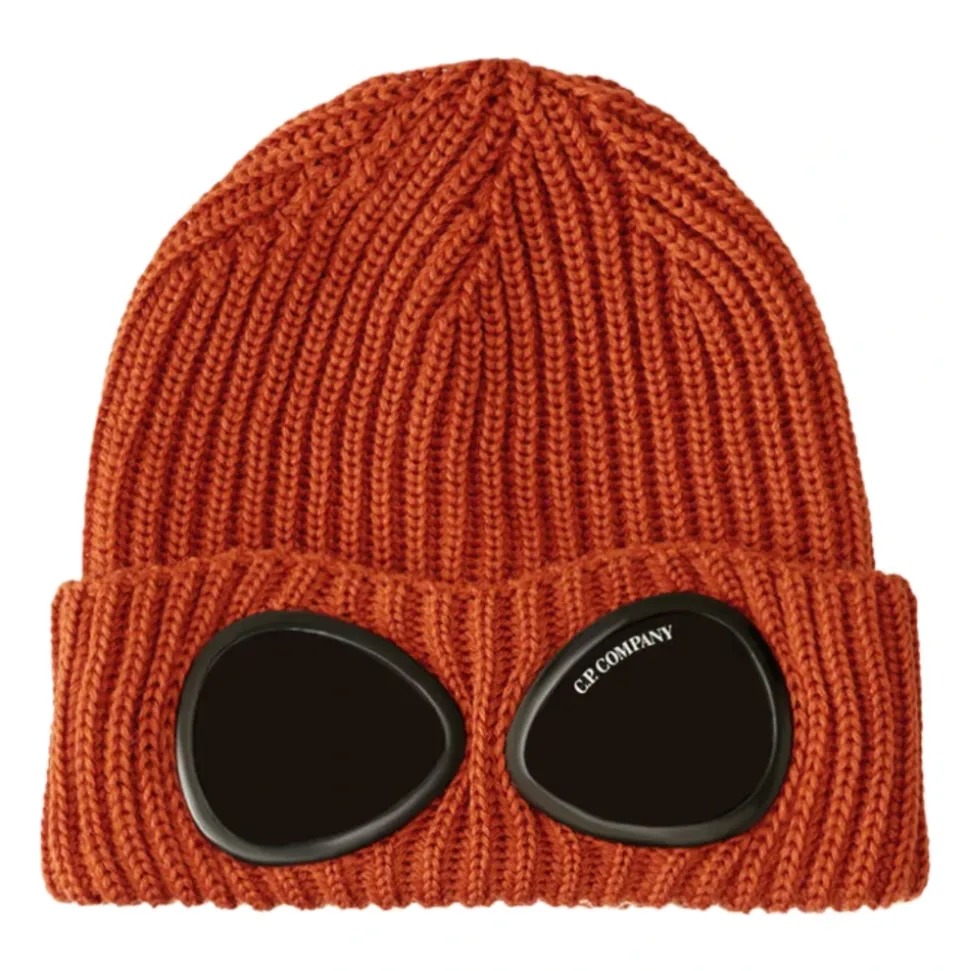 Geribbelde gebreide muts met logo