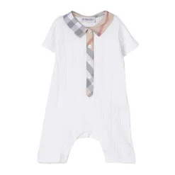Geribbelde Romper met Ruitdetail