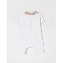 Geribbelde Romper met Ruitdetail