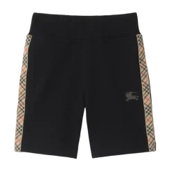 Geruite katoenen shorts met elastische tailleband