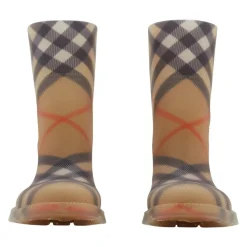 Geruite Kinderlaarzen Bruin Ronde Neus