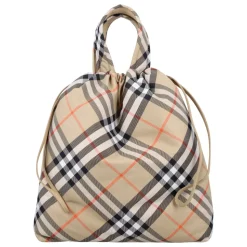 Geruite Tote Bag met Trekkoord