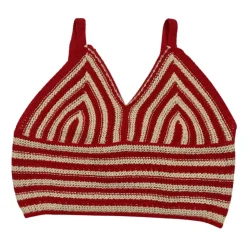 Gestreepte Cropped Top met Bandjes