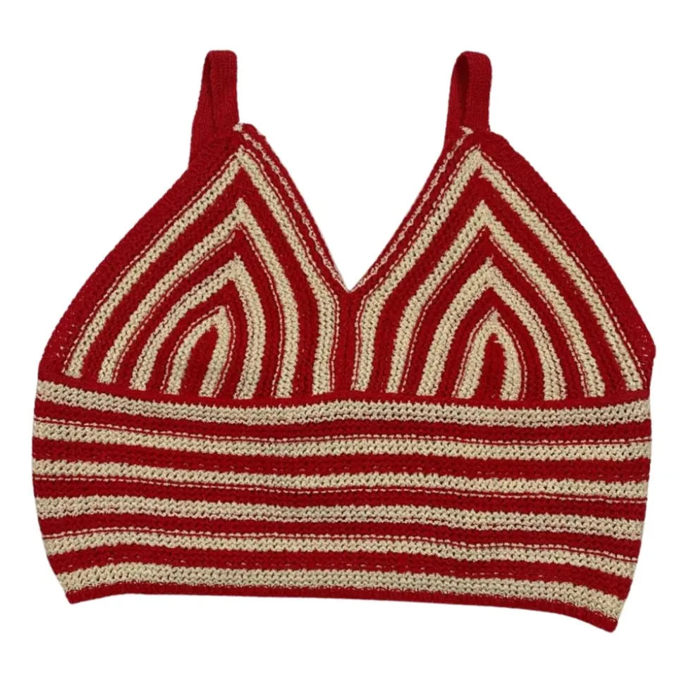 Gestreepte Cropped Top met Bandjes