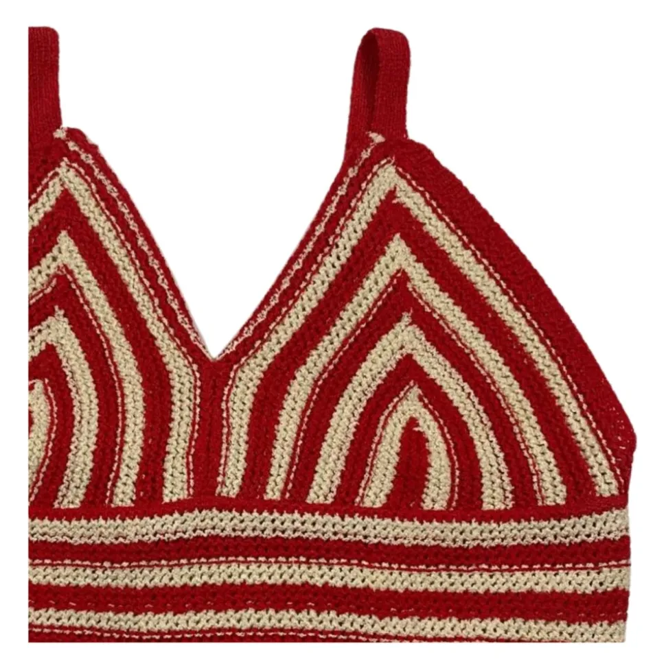 Gestreepte Cropped Top met Bandjes