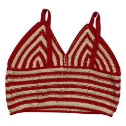 Gestreepte Cropped Top met Bandjes