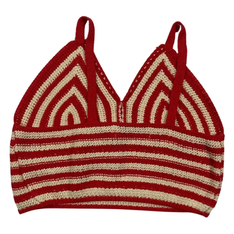 Gestreepte Cropped Top met Bandjes