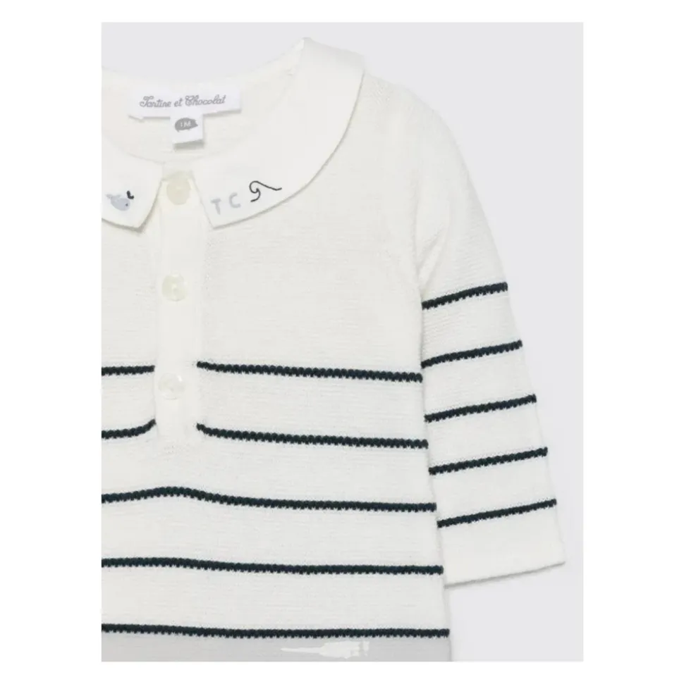 Gestreepte Gebreide Baby Romper