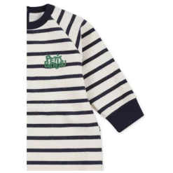Gestreepte katoenen fleece rompers