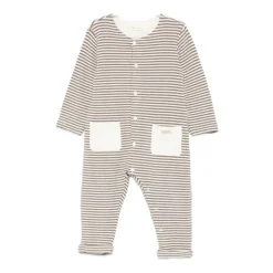 Gestreepte Romper Jurk in Bruin