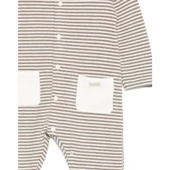 Gestreepte Romper Jurk in Bruin