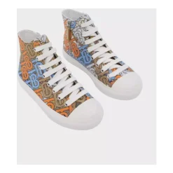 Gestreepte sneakers met logo