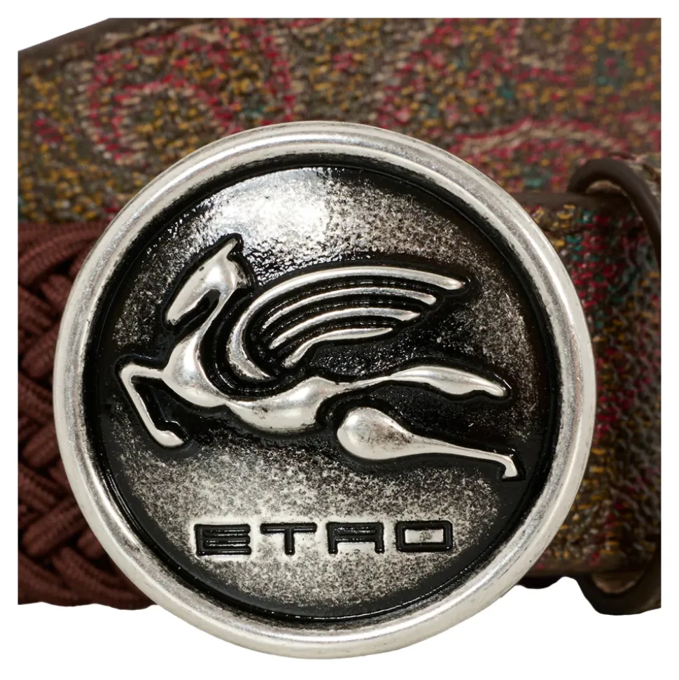 Gevlochten Multicolor Riem met Leren Details