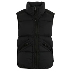 Gewatteerd Zwart Gewatteerd Gilet met Kompas Patch