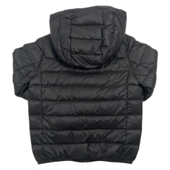 Gewatteerde capuchon kinderjas zwart