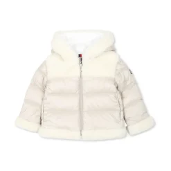 Gewatteerde Ivoor Donsjas met Shearling