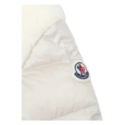 Gewatteerde Ivoor Donsjas met Shearling