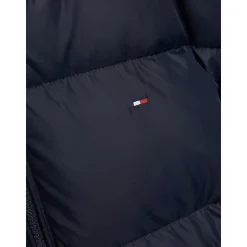 Gewatteerde jas met capuchon in effen kleur