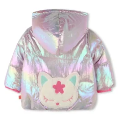 Gewatteerde jas met capuchon en 3D-illustratie