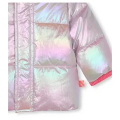 Gewatteerde jas met capuchon en 3D-illustratie