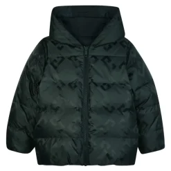 Gewatteerde Kinderen Groene Jas met Capuchon