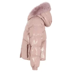 Gewatteerde Lila Donsjas met Capuchon