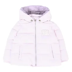 Gewatteerde Lila Donsjas met Afneembare Capuchon