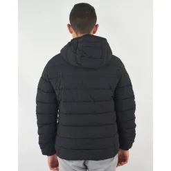 Gewatteerde Nylon Fullzip Jas met Capuchon