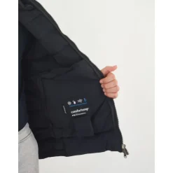 Gewatteerde Nylon Fullzip Jas met Capuchon