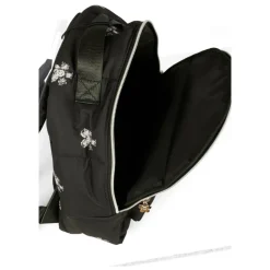 Gewatteerde Zwarte Bloemenprint Rugzak