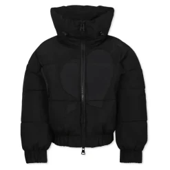 Gewatteerde Zwarte Crop Donsjas