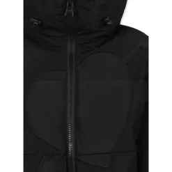 Gewatteerde Zwarte Crop Donsjas