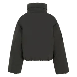 Gewatteerde Zwarte Crop Donsjas