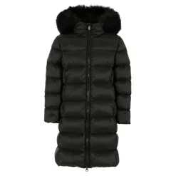 Gewatteerde Zwarte Donsjas met Capuchon