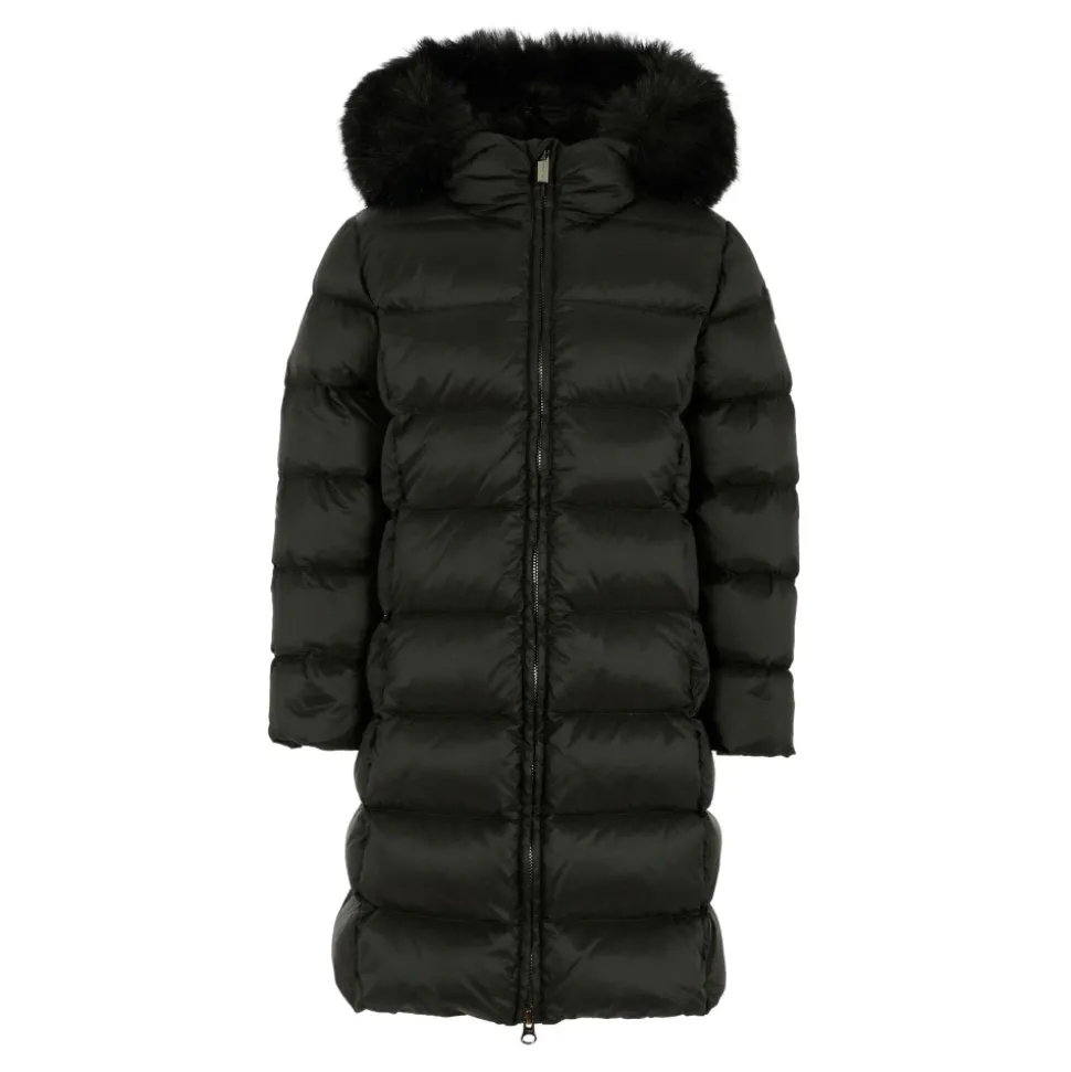 Gewatteerde Zwarte Donsjas met Capuchon