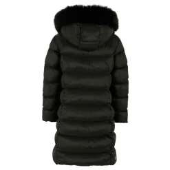 Gewatteerde Zwarte Donsjas met Capuchon